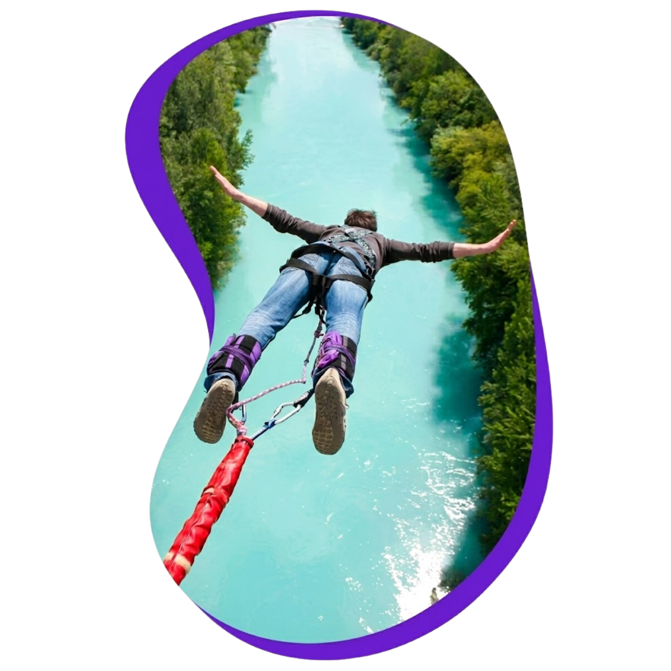 Persona saltando en bungee